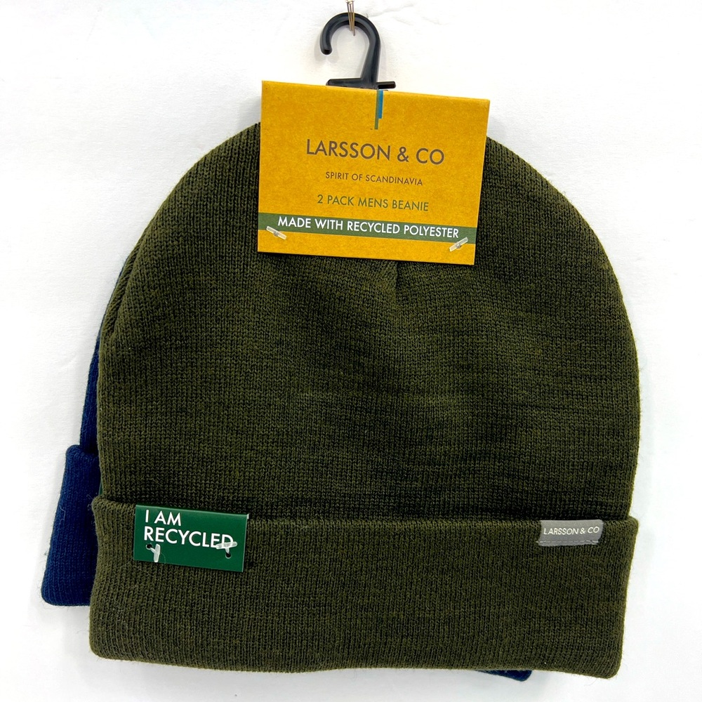 LARSSON & CO SPIRIT OF SCANDINAVIA, BEANIE SET, OLIVE GREEN & NAVY BLUE,ONE SIZE
